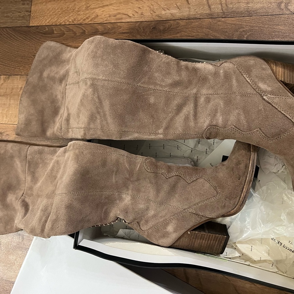 Dolce Vita Over the Knee Suede Boots - Brown